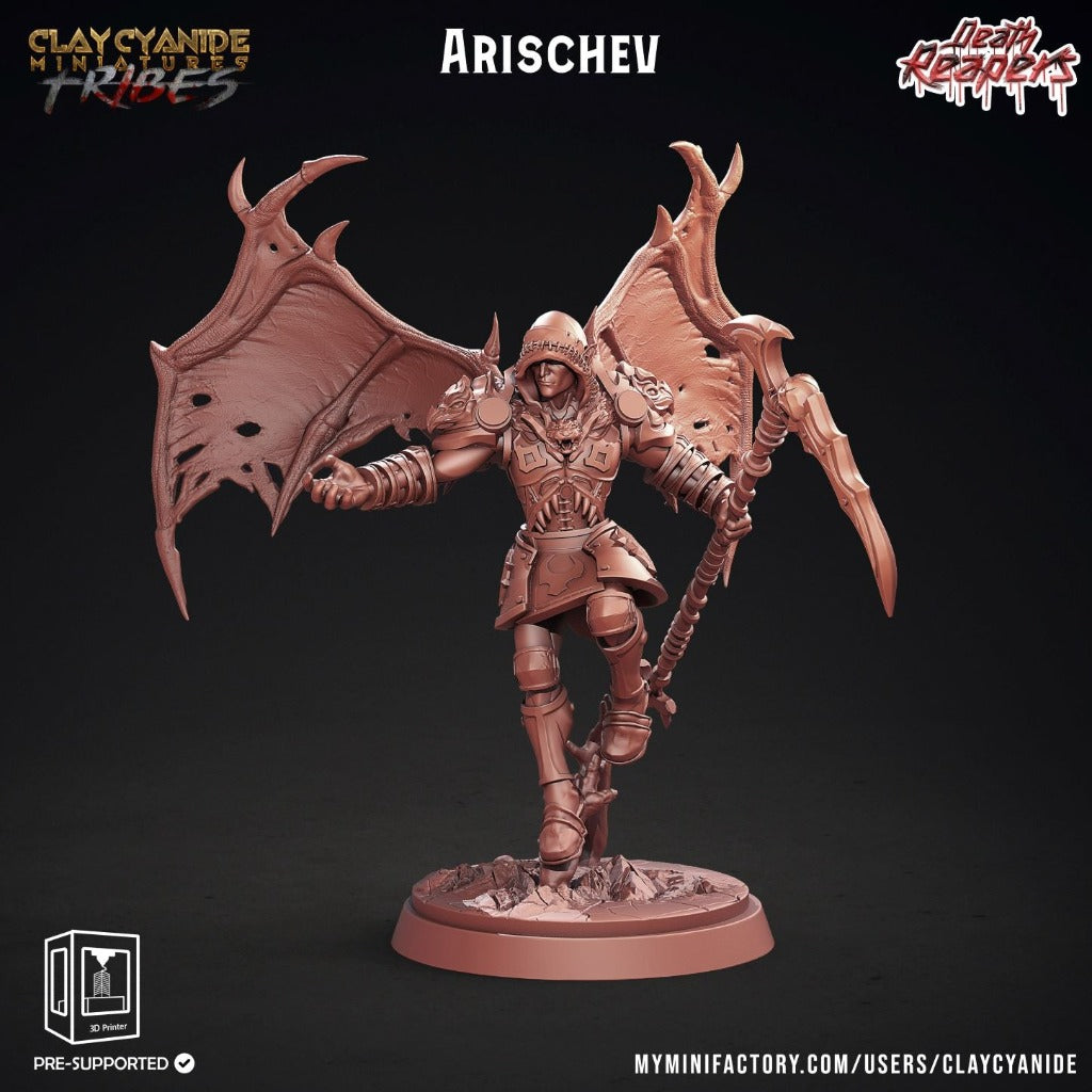 demon demonic fiendish male scythe wielder  unpainted resin unpainted resin 3D Printed Miniature 
