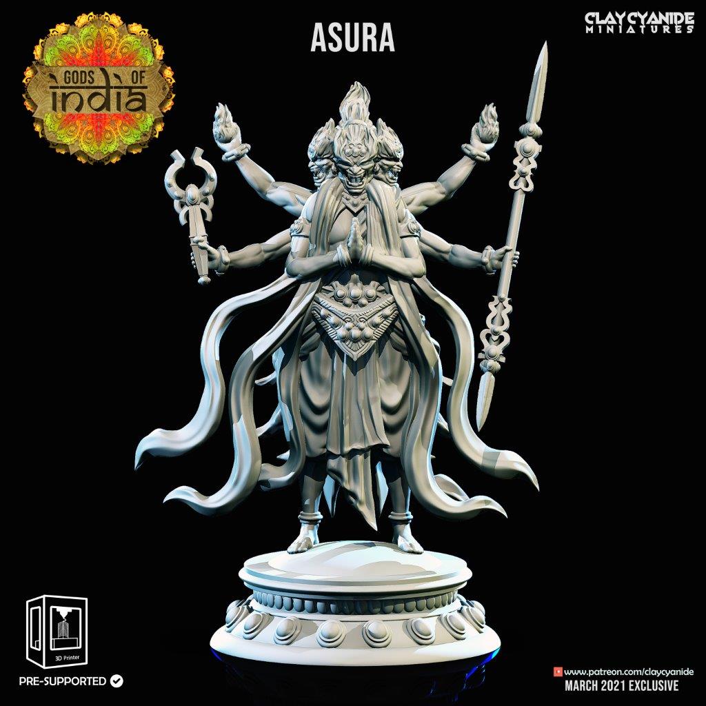 Asura Indian titan demigod  unpainted resin unpainted resin 3D Printed Miniature