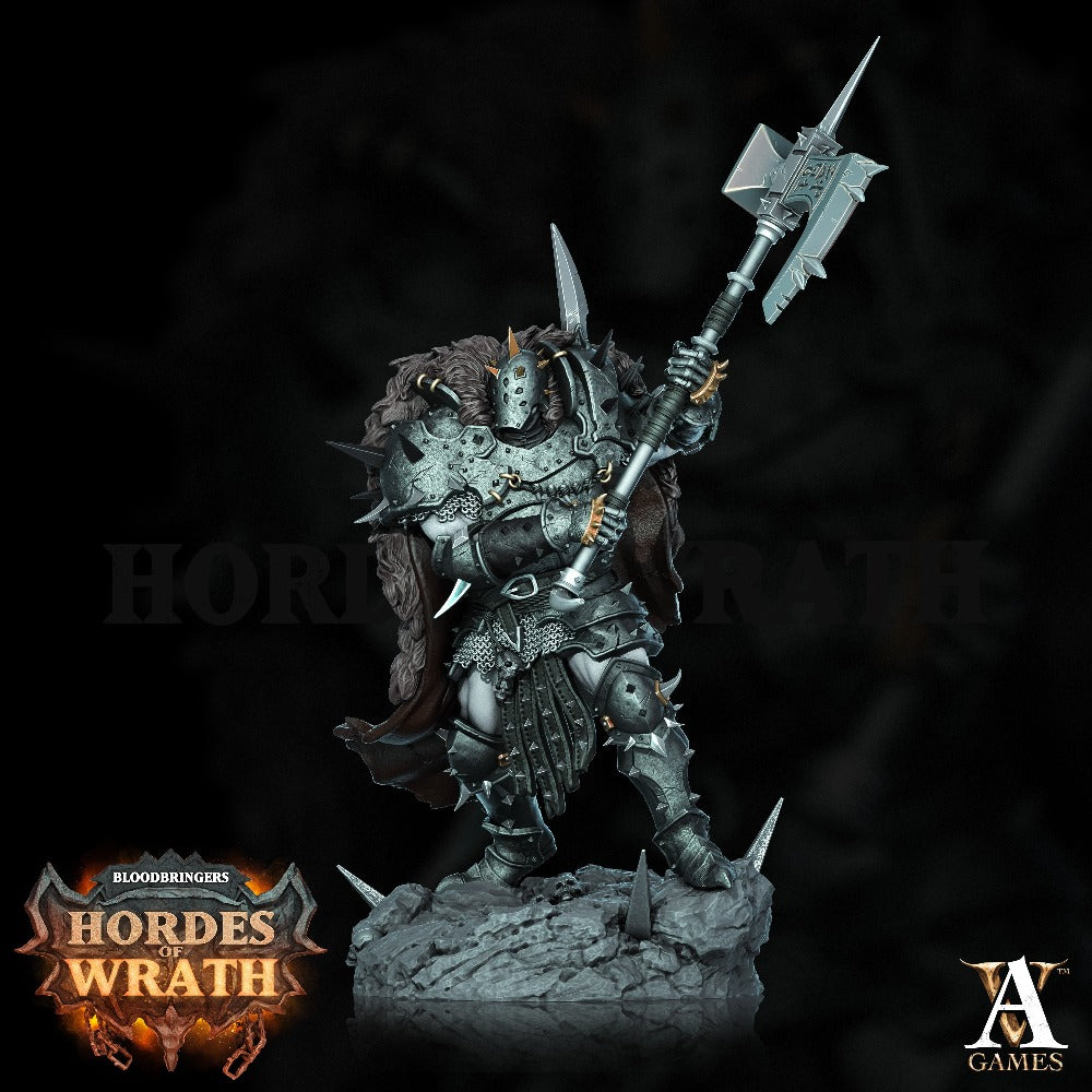 Dark warrior with axe weapon.