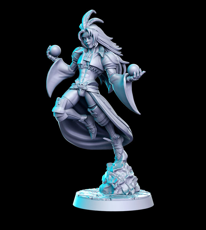 Human Elf androgynous caster sorcerer unpainted resin 3D Printed Miniature