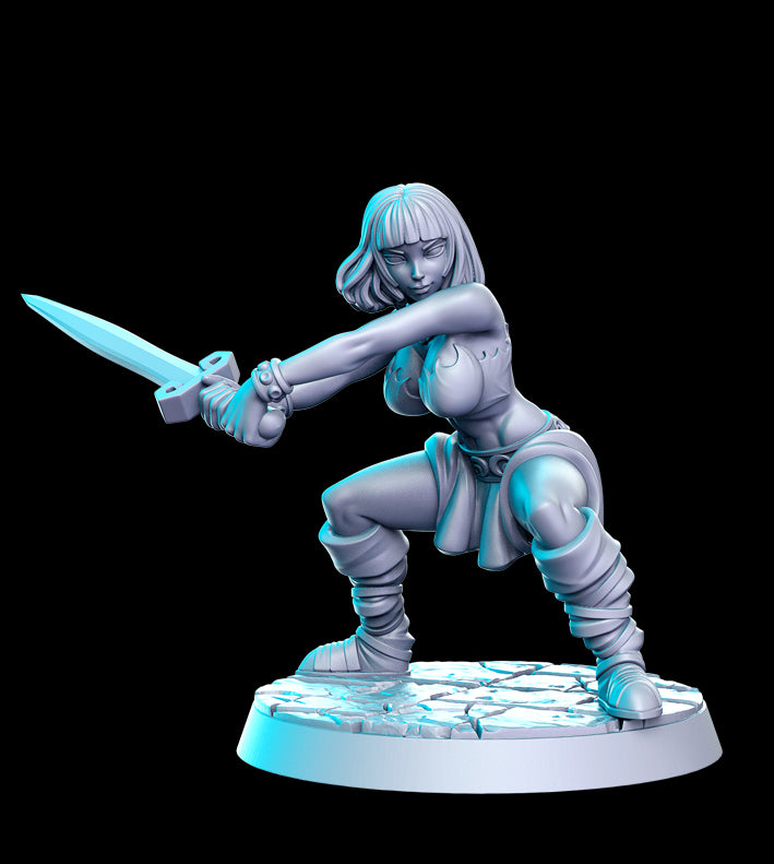 3d printed miniature - Barbarian female