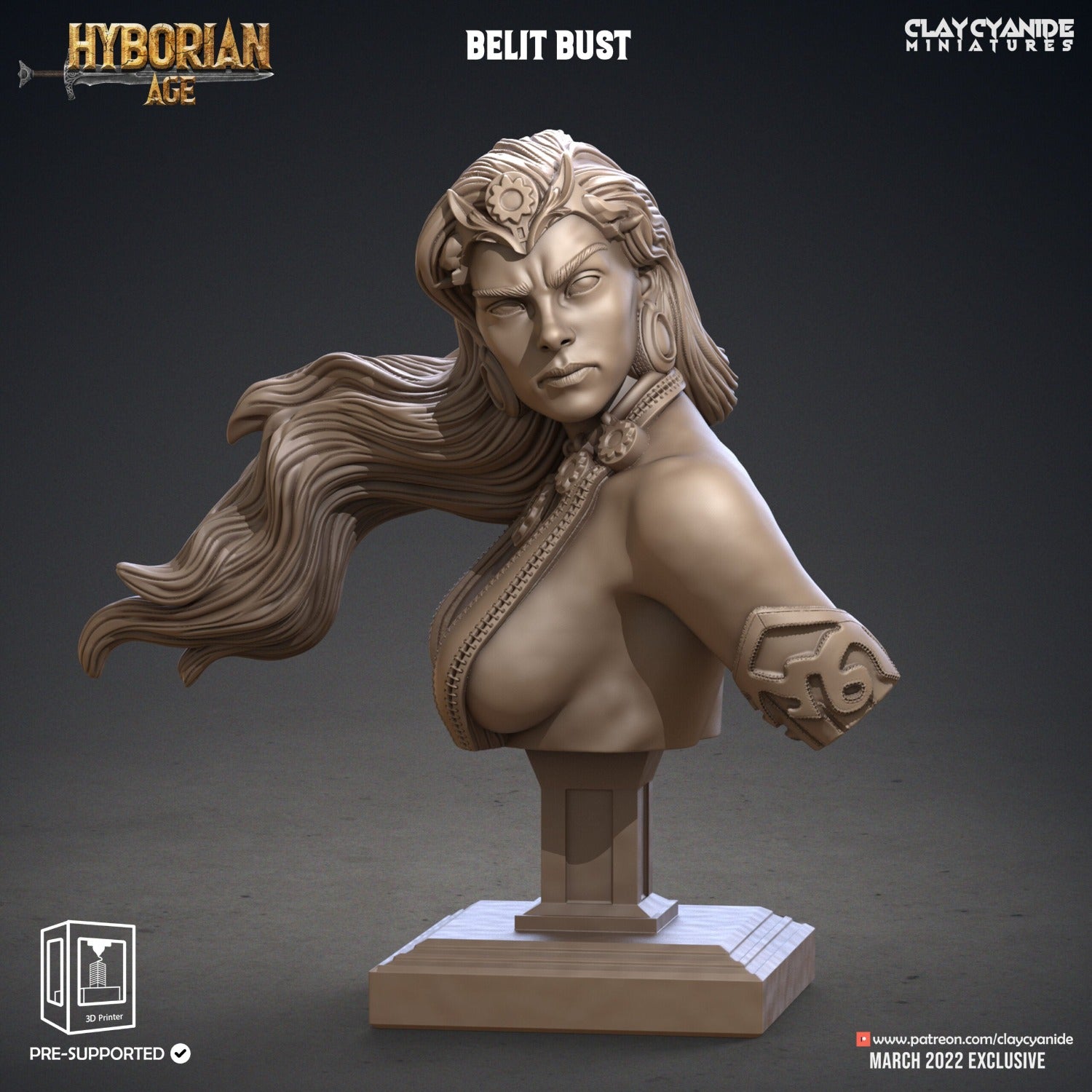 angre female bust unpainted resin unpainted resin 3D Printed Bust