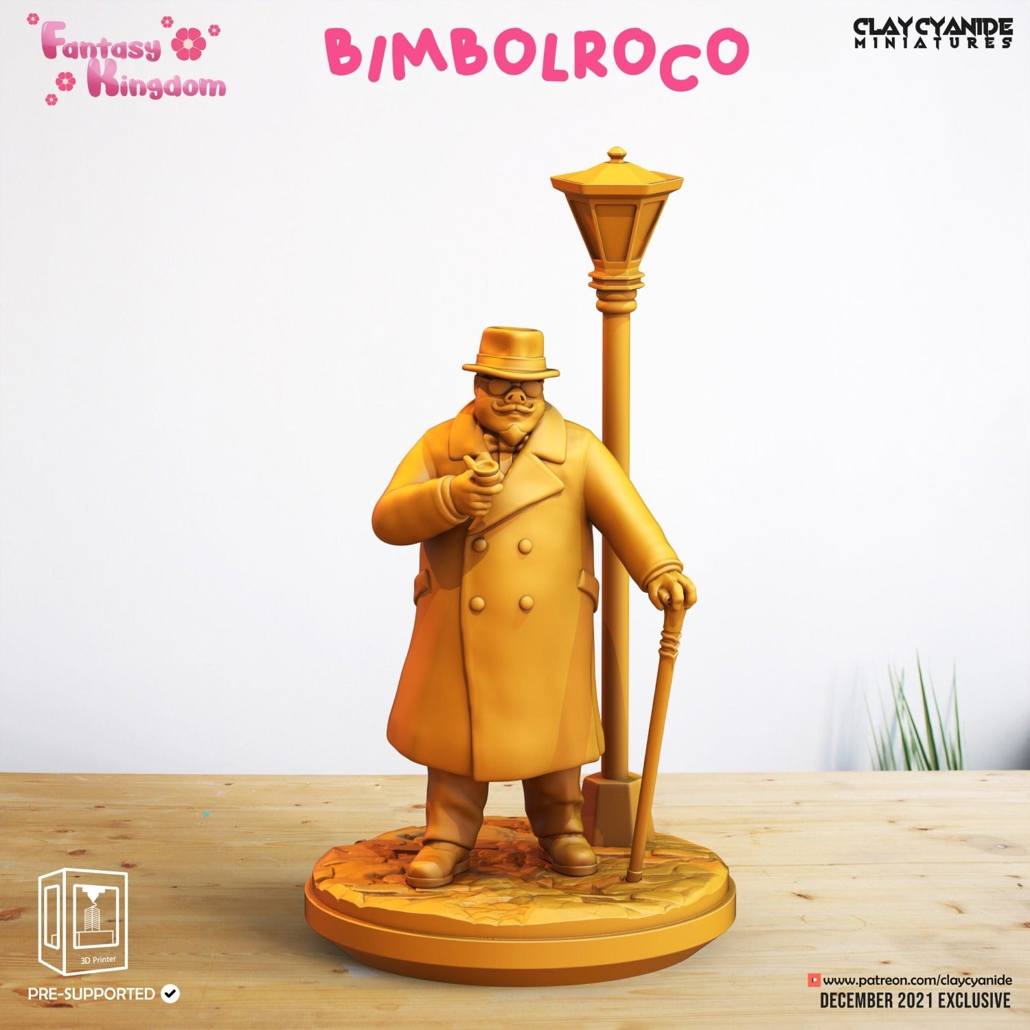 Porco Rosso smoking by street light unpainted resin unpainted resin 3D Printed Miniature 