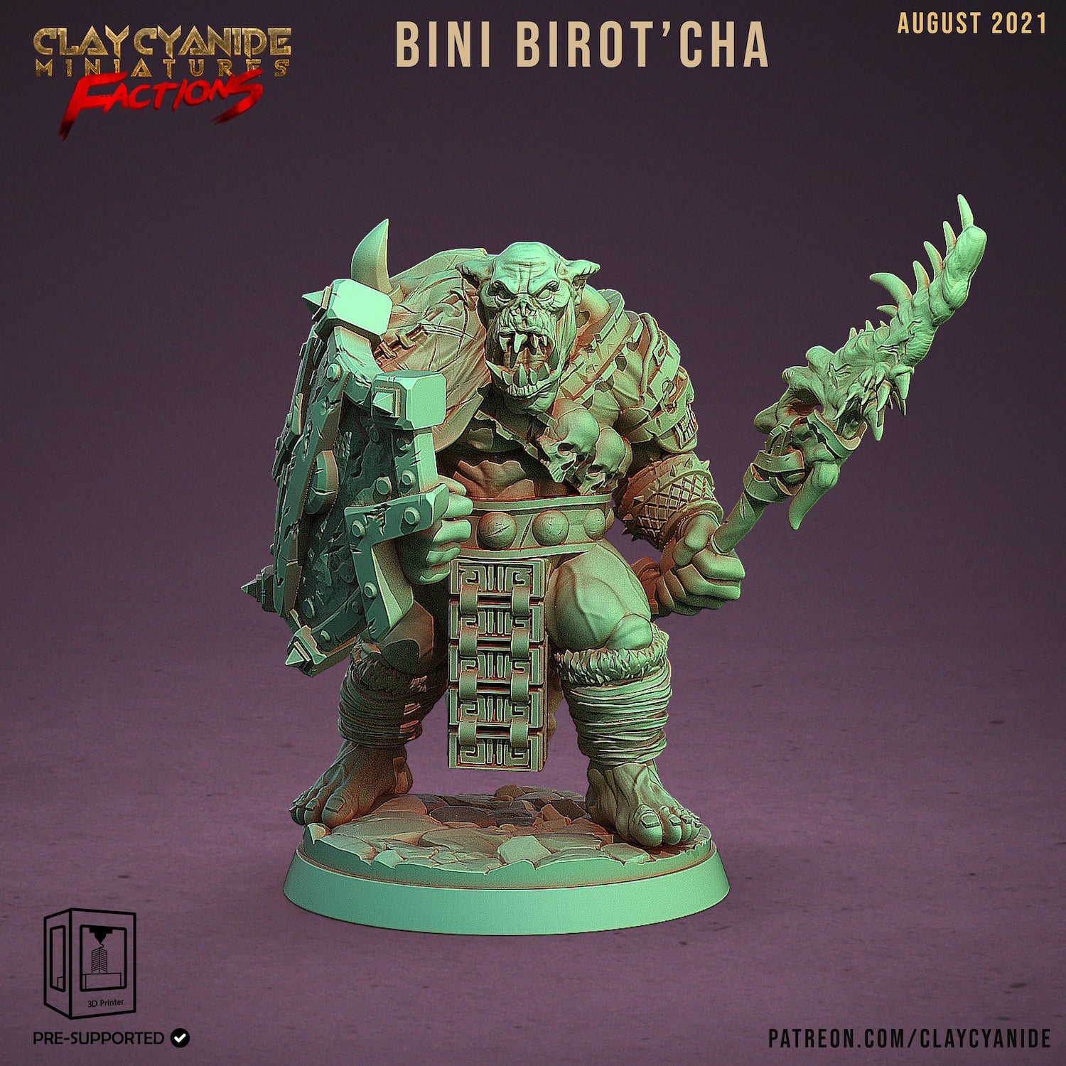 Ogre fighter barbarian  unpainted resin unpainted resin 3D Printed Miniature