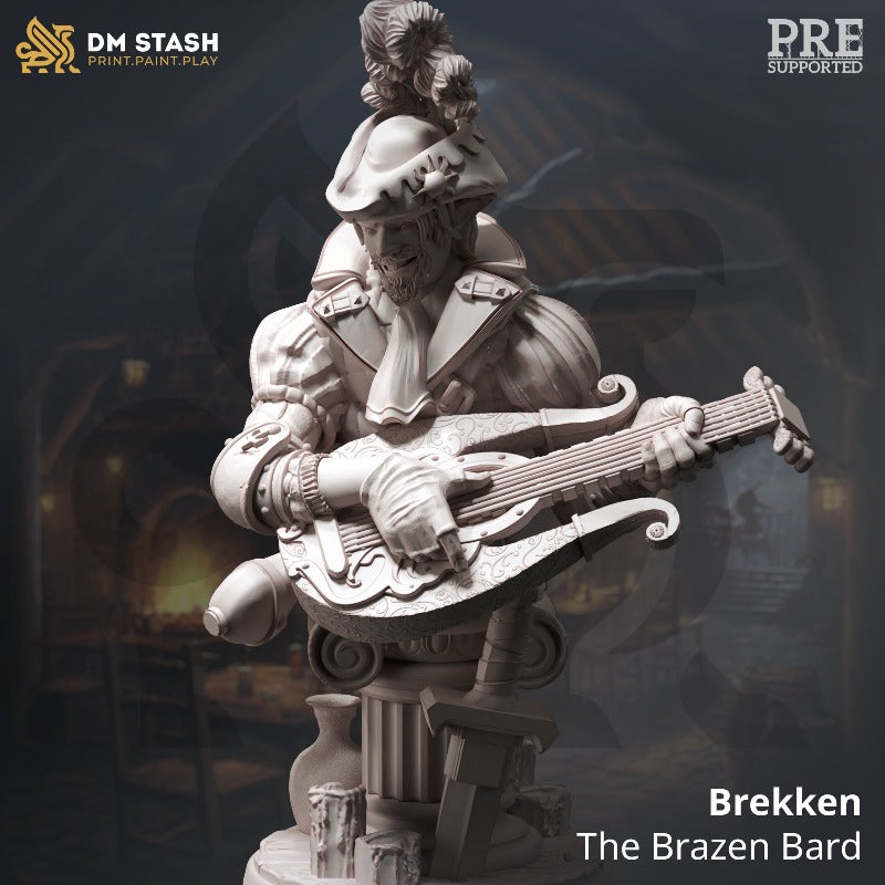 miniature Brekken - The Brazen Bard sculpted by DM Stash
