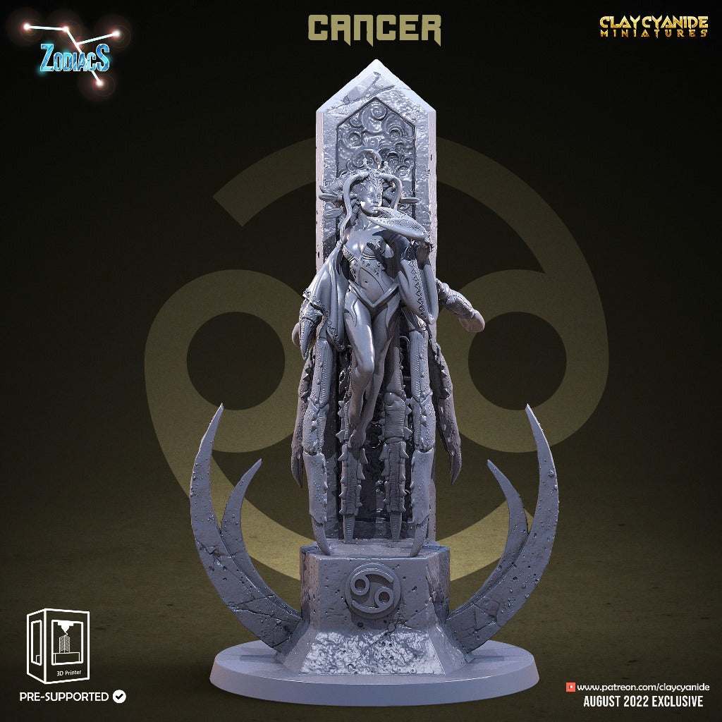 Unpainted 3d printed miniature Cancer sculpted by Clay Cyanide