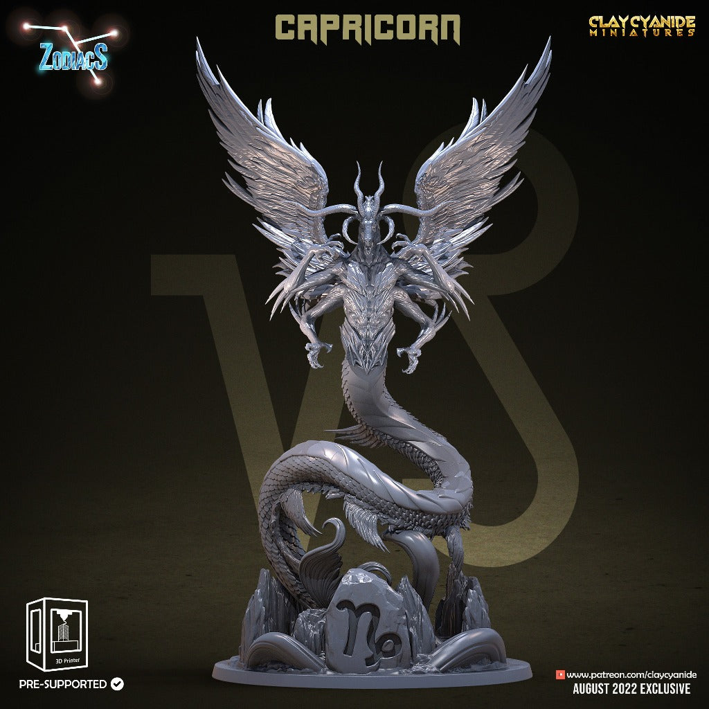 Unpainted resin 3d printed miniature Capricorn sculpted by Clay Cyanide