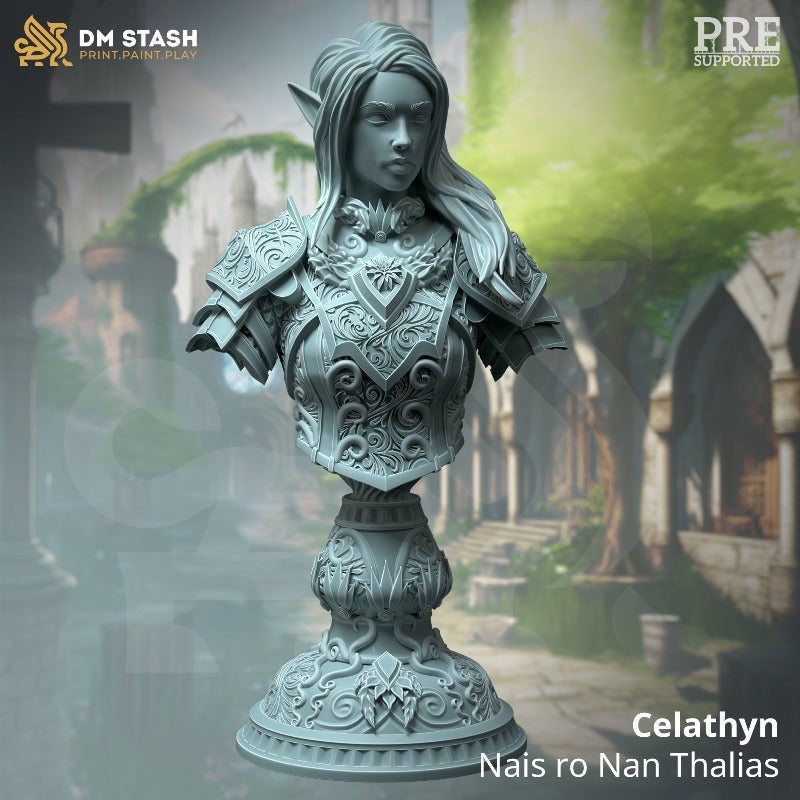miniature Celathyn Bust sculpted by DM Stash