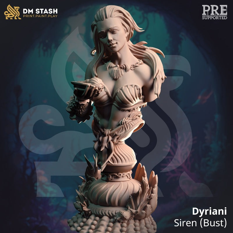 miniature Dyriani Siren bust sculpted by DM Stash
