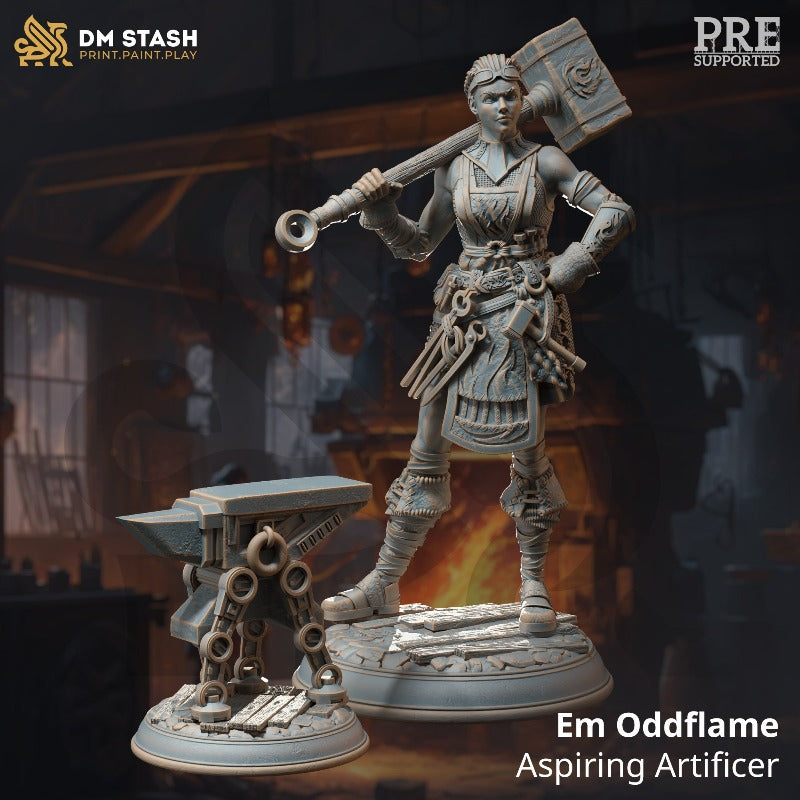 miniature Em Oddflame - Aspiring Artificer sculpted by DM Stash