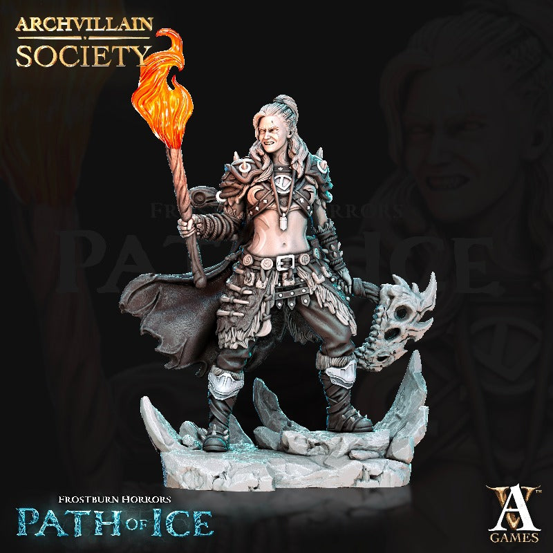 miniature Felga Frostheart sculpted by Archvillain Games