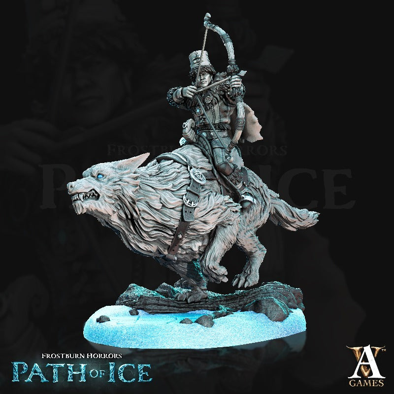 miniature Icewarg Raider pose 3 sculpted by Archvillain Games