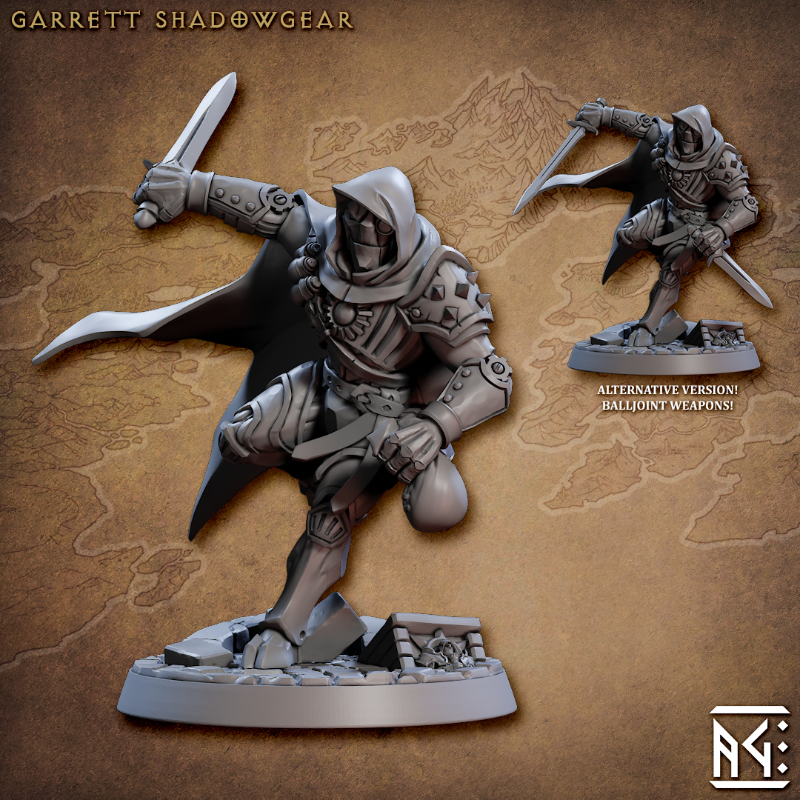 miniature Garrett Shadowgear sculpted by Archvillain Games