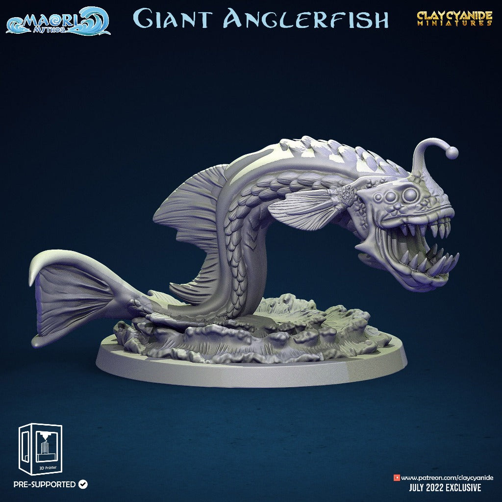 Unpainted resin 3d printed miniature Anglerfish