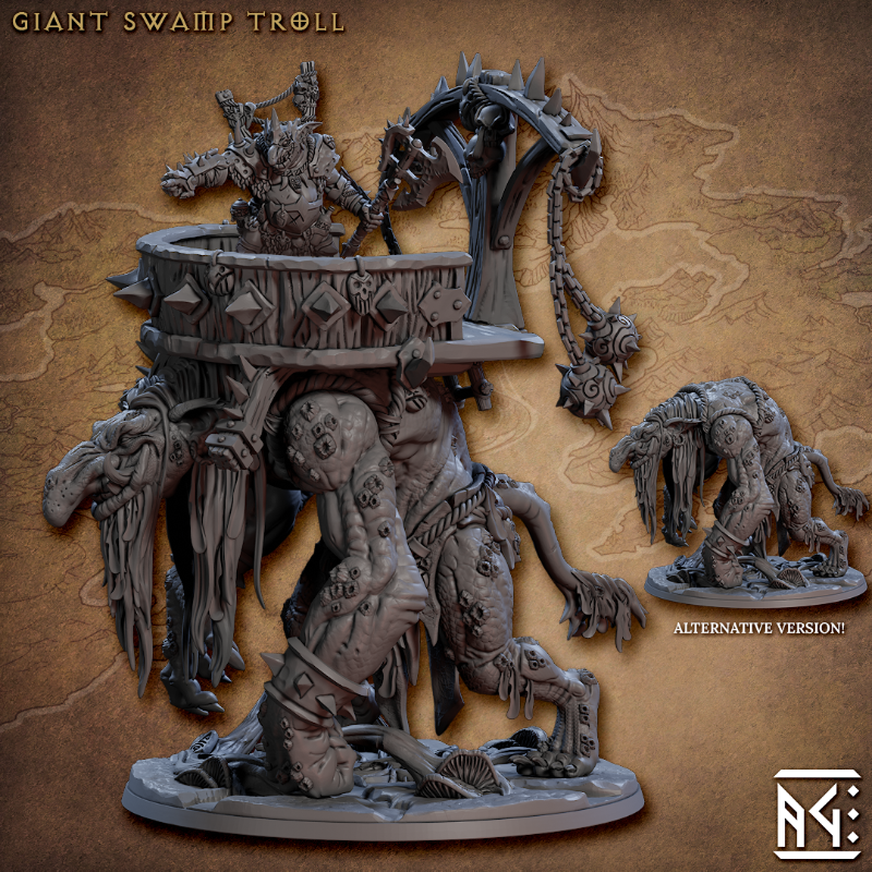 miniature Giant Swamp Troll by Archvillain Games