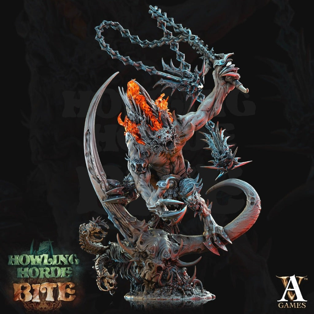 Fiendish infernal demon demonic jackal creature Unpainted Resin 3D Printed Miniature