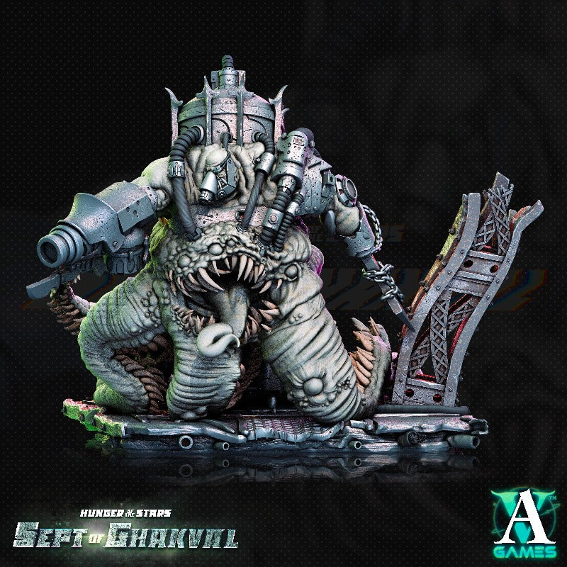Miniature Ghakval Evermaws pose 3 sculpted by Archvillain Games