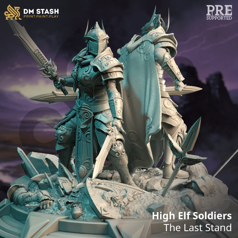 miniature High Elf Soldiers - Leacianan Vanguard sculpted by DM Stash