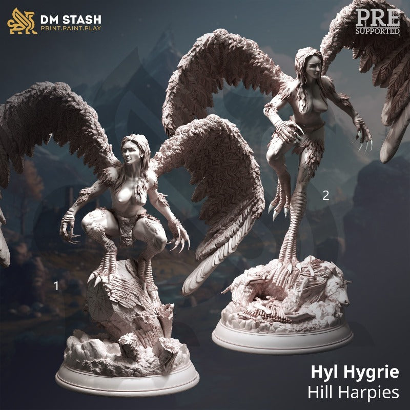 miniature Hyl Hygrie - Hill Harpies sculpted by DM Stash