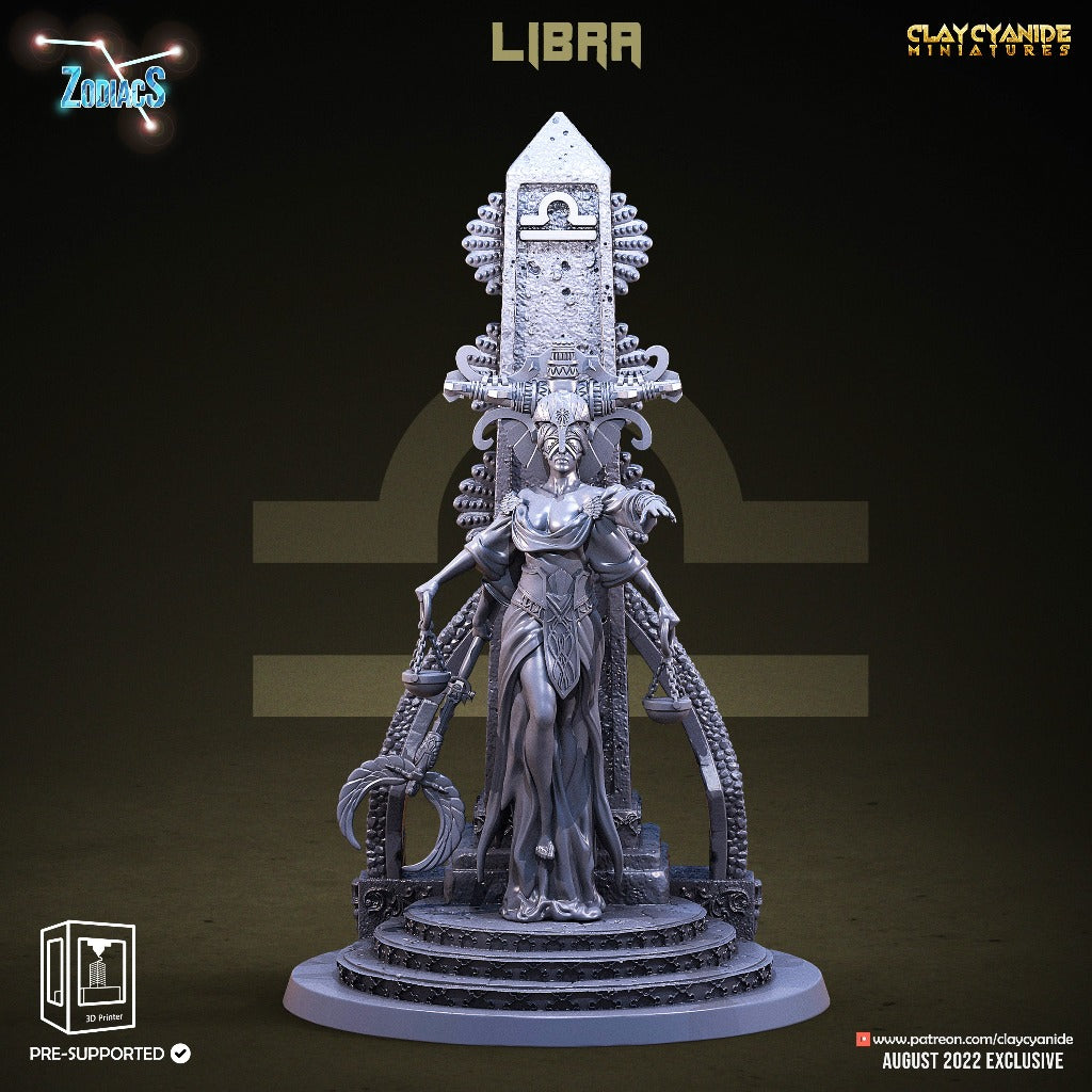 Unpainted resin 3d printed miniature Libra sculpted by Clay Cyanide