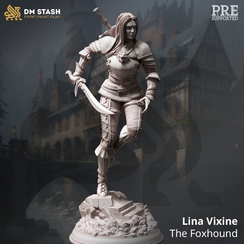 miniature Lina Vixine - The Foxhound sculpted by DM Stash