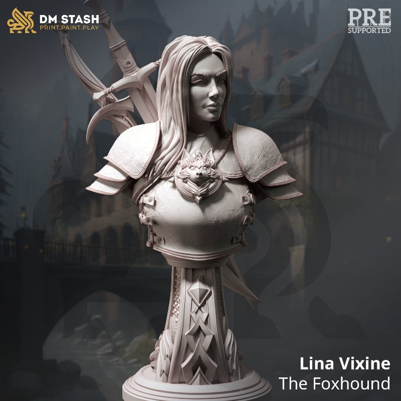 miniature Lina Vixine - The Foxhound Bust sculpted by DM Stash