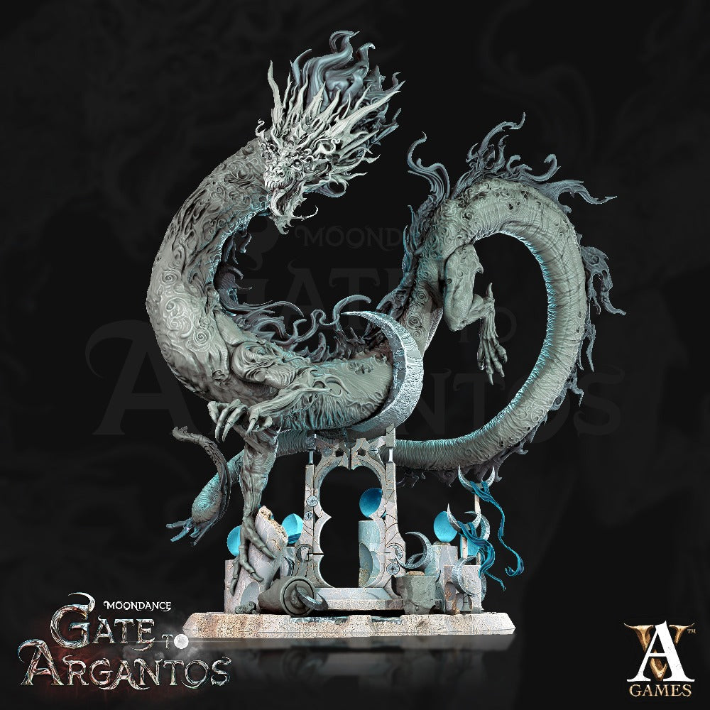 miniature Penumbrus Moon dragon sculpted by Archvillain Games