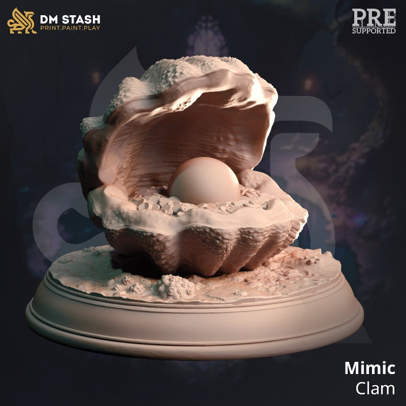 miniature Shelldon - Mimic Clam (clam form) sculpted by DM Stash