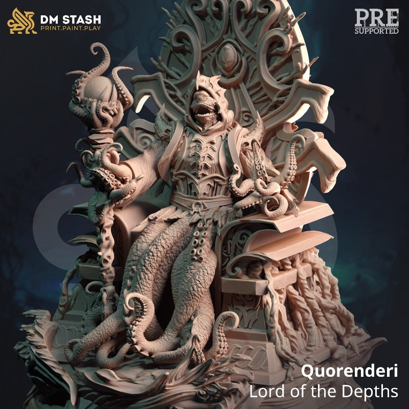miniature Quorenderi - Lord of the Depths (throne) sculpted by DM Stash