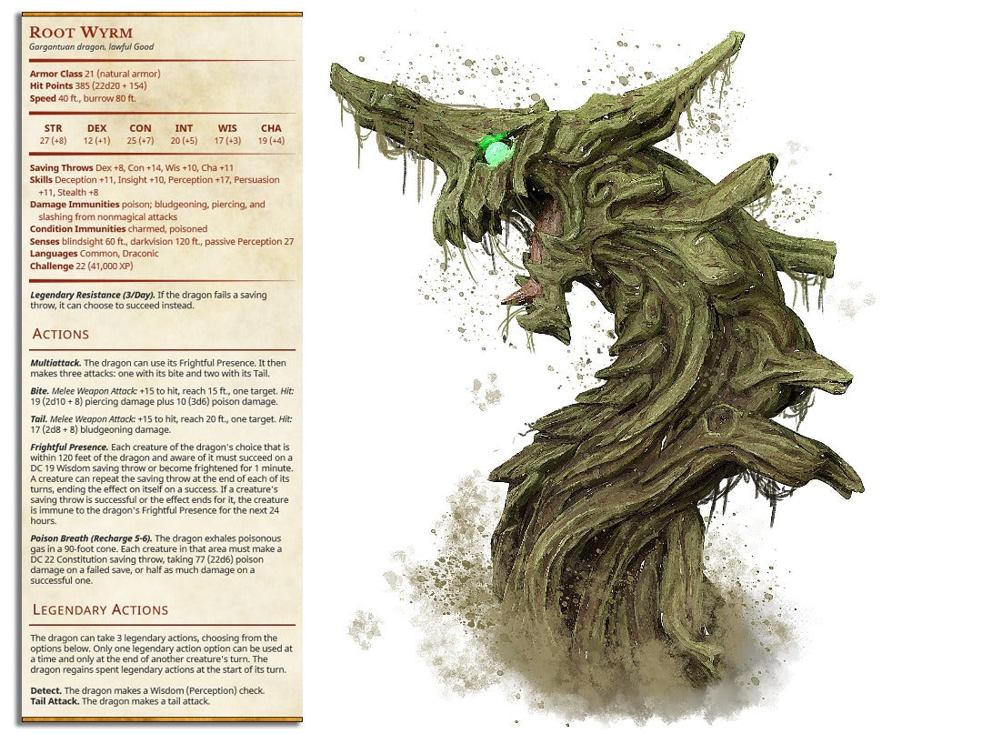 Elemental root wyrm dragon creature