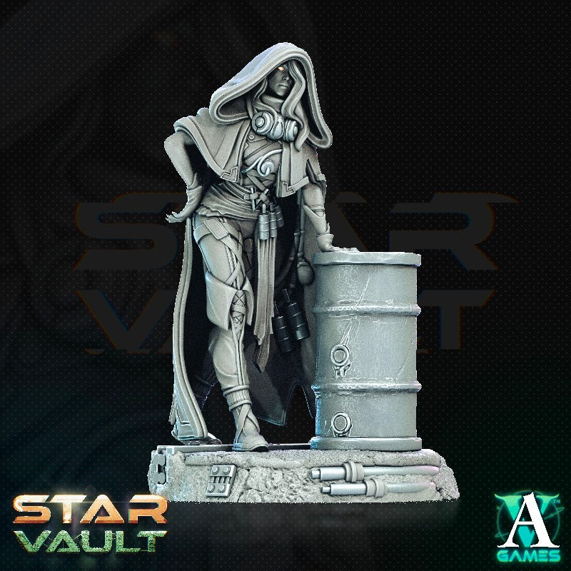 Unpainted resin 3d printed miniature Taryne - Wasteland Scavenger sculpted by Archvillain Games