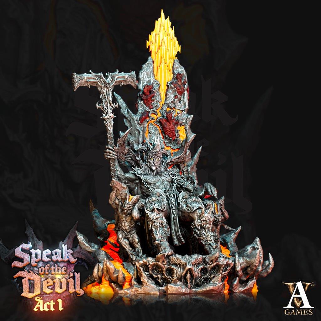 Demon demonic fiendish hell lord  unpainted resin unpainted resin 3D Printed Miniature
