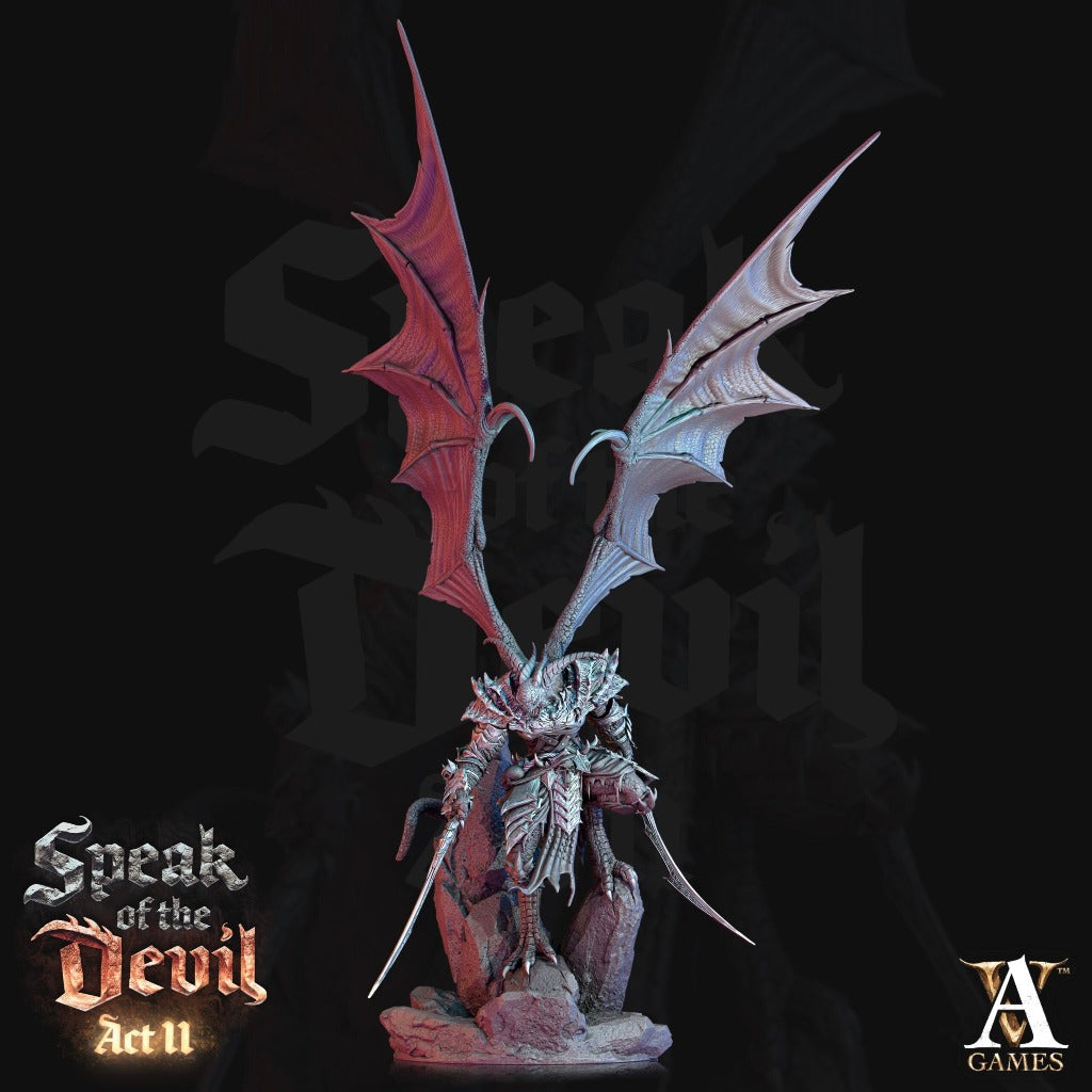 fiendish infernal demon demonic fighter Unpainted Resin 3D Printed Miniature