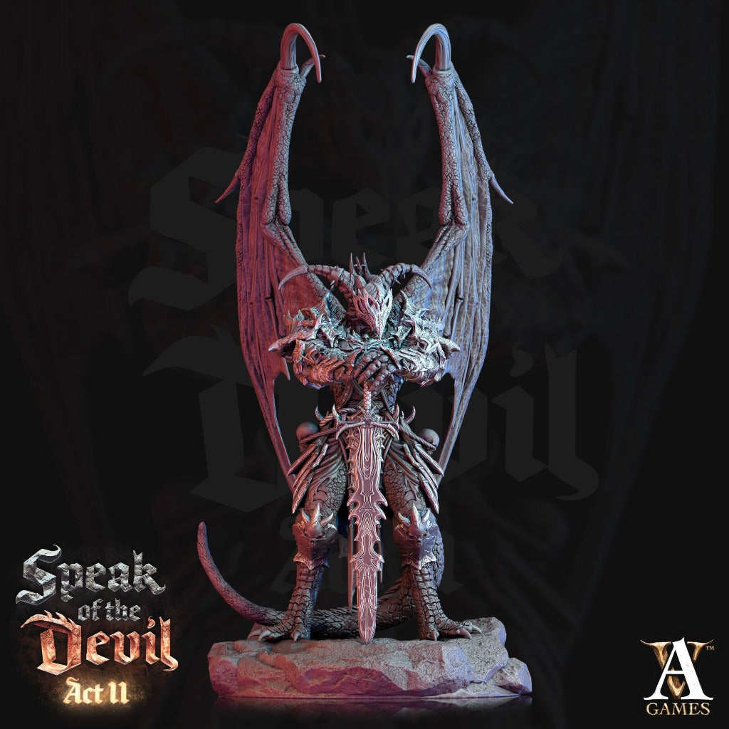 fiendish infernal demon demonic Unpainted Resin 3D Printed Miniature