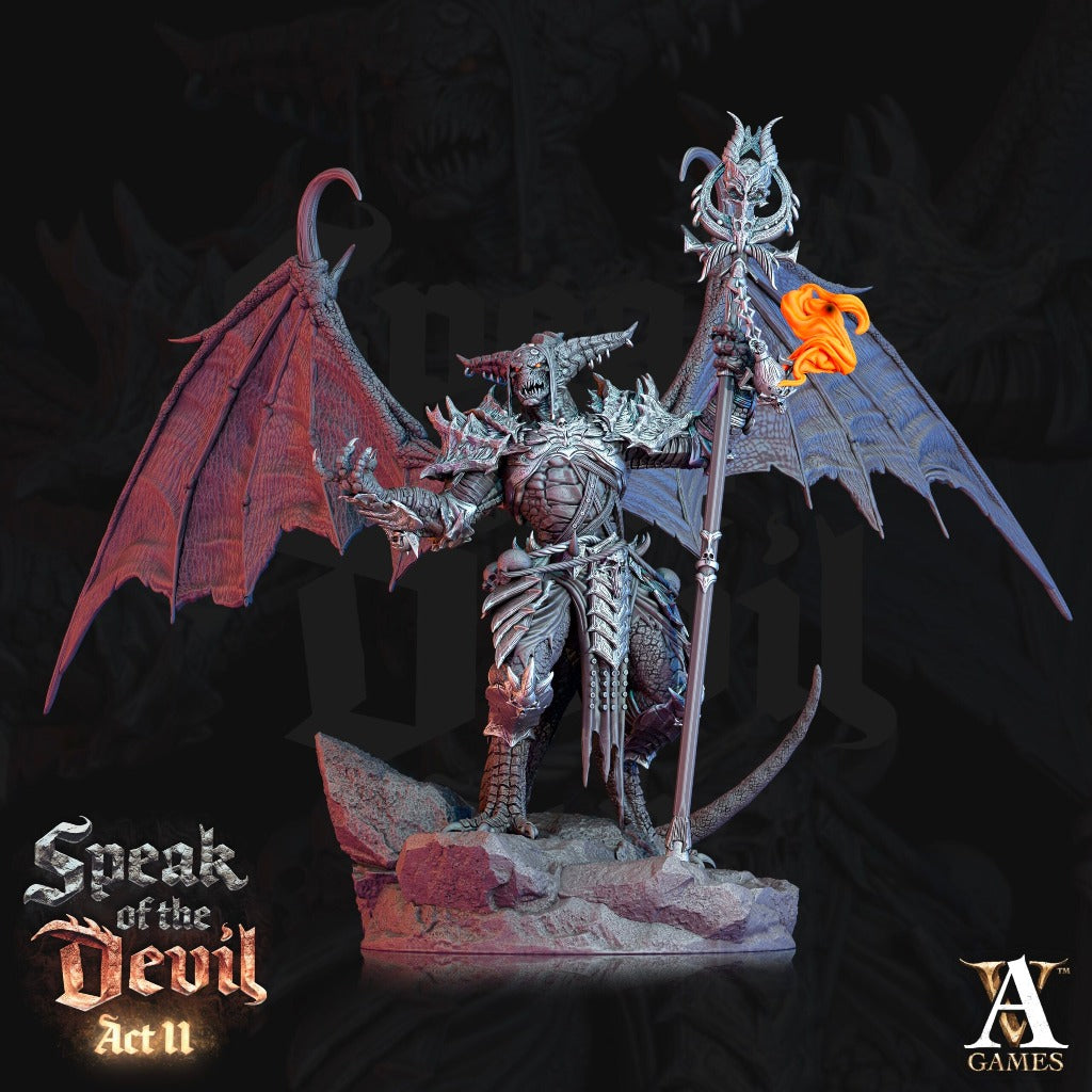 fiendish infernal demon fighter Unpainted Resin 3D Printed Miniature