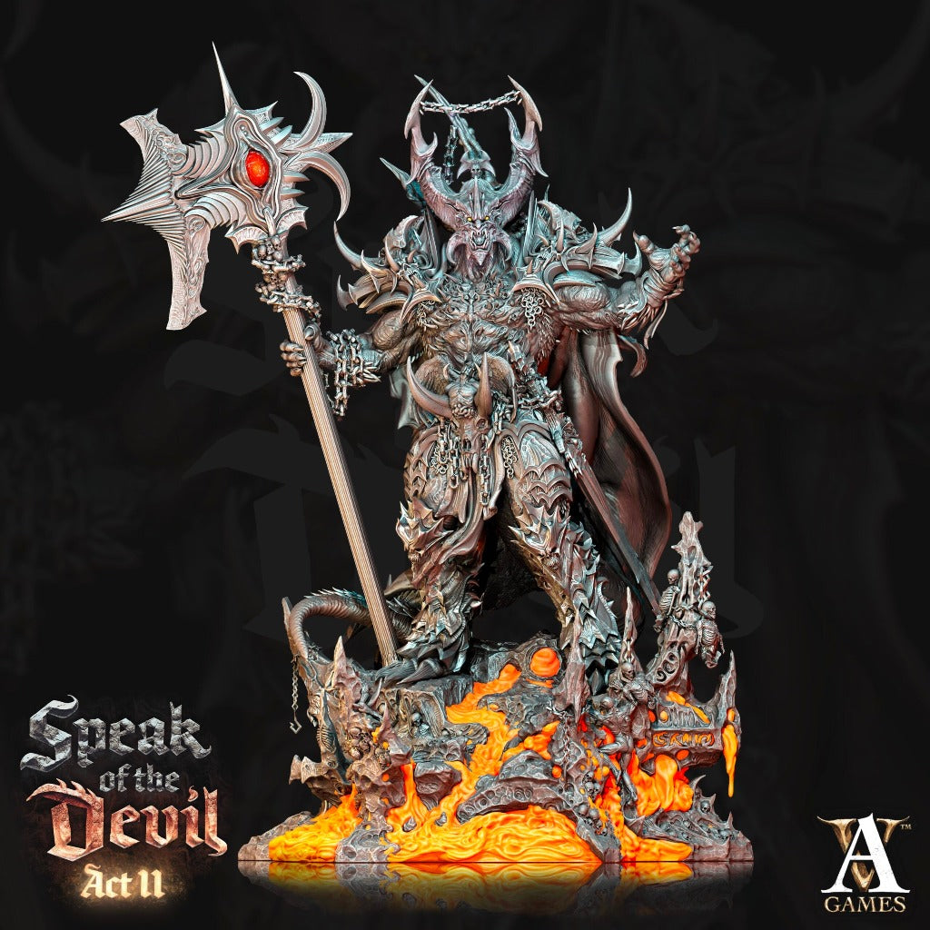 Unpainted resin 3d printed miniature Astaroth - Archdevil of Wrath designed by Archvillain Games