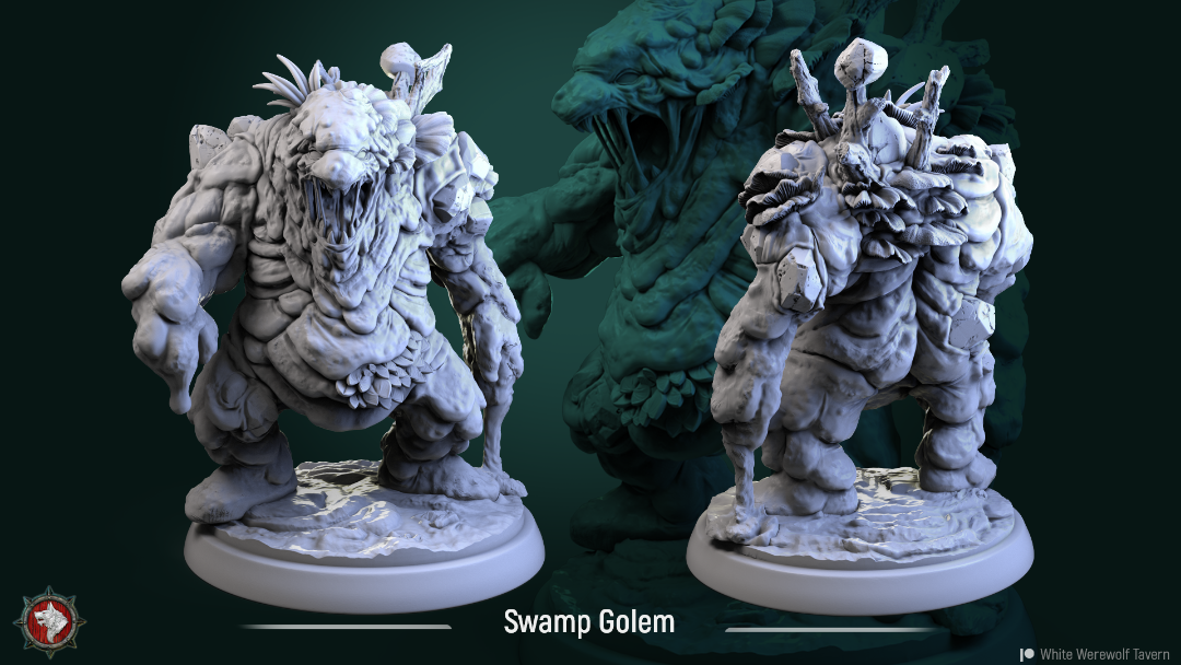 3D Printed miniature Swamp Golem