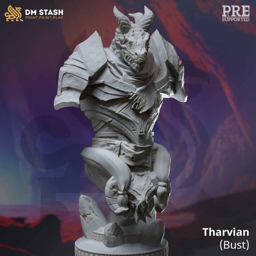miniature Tharvian bust sculpted by DM Stash