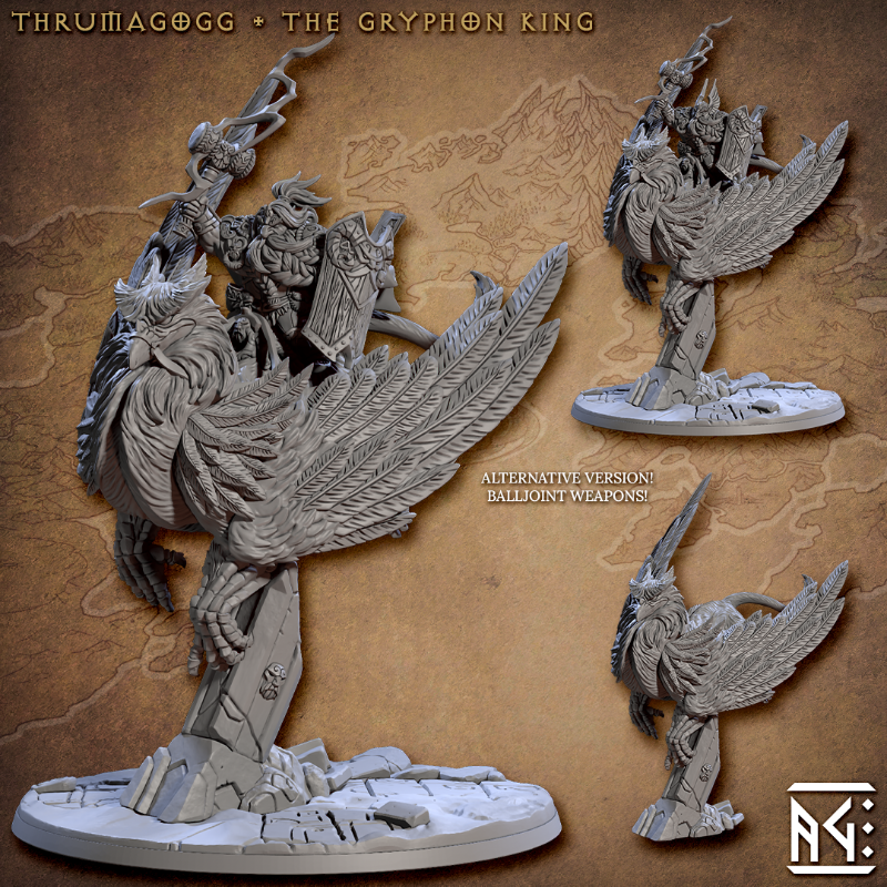 miniature Thrumagogg the Gryphon King sculpted by Artisan Guild