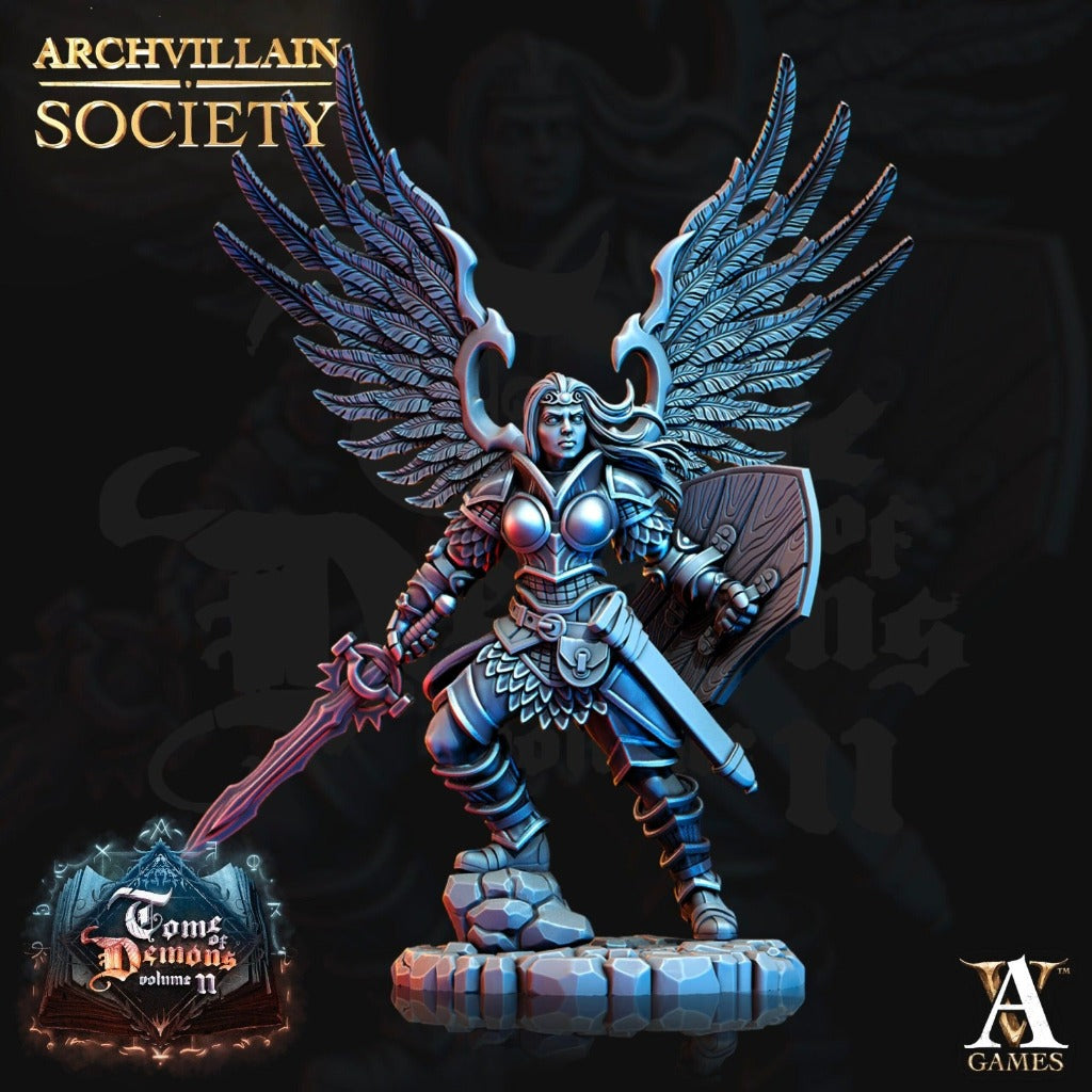 angel angelic celestial female warrior fighter paladin unpainted resin unpainted resin 3D Printed Miniature