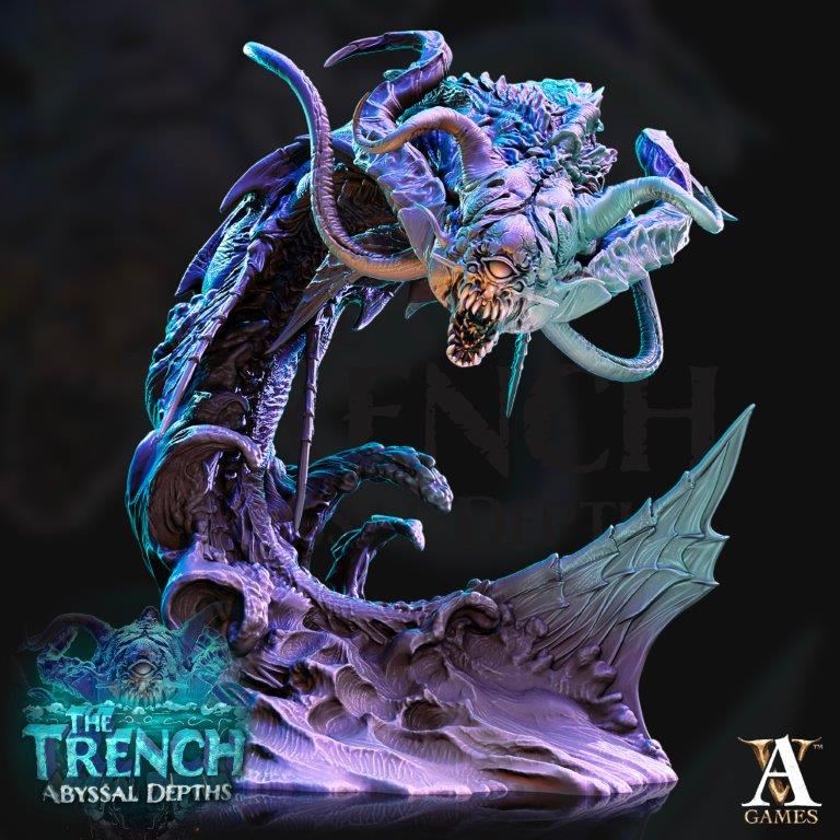 Unpainted resin 3D printed miniature Slaudrul, the Aboleth by Archvillain Games  100mm