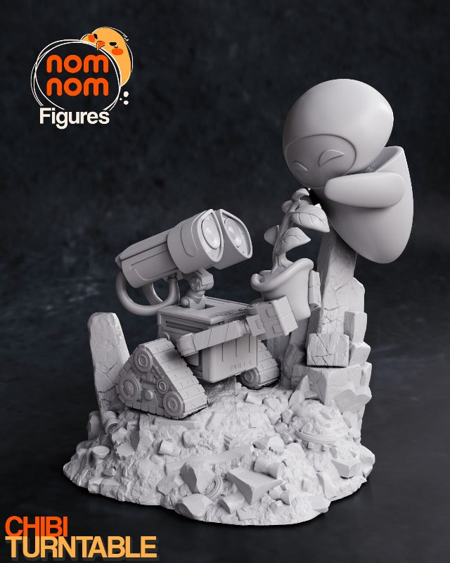 Miniature Chibi - Wall-e and Eve by Nomnom