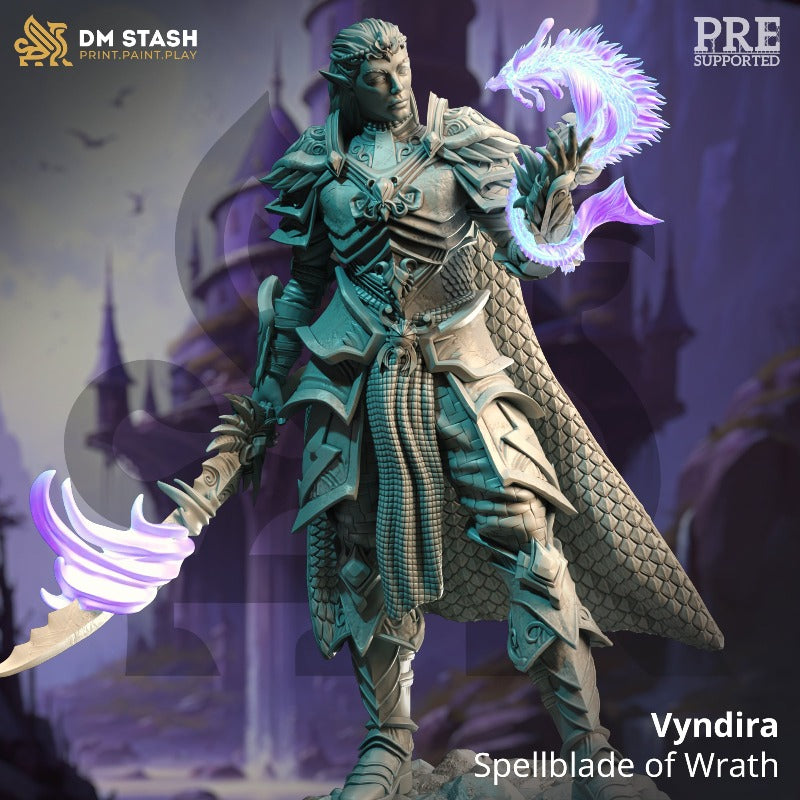 miniature Vyndira- Spellblade of Wrath sculpted by DM Stash