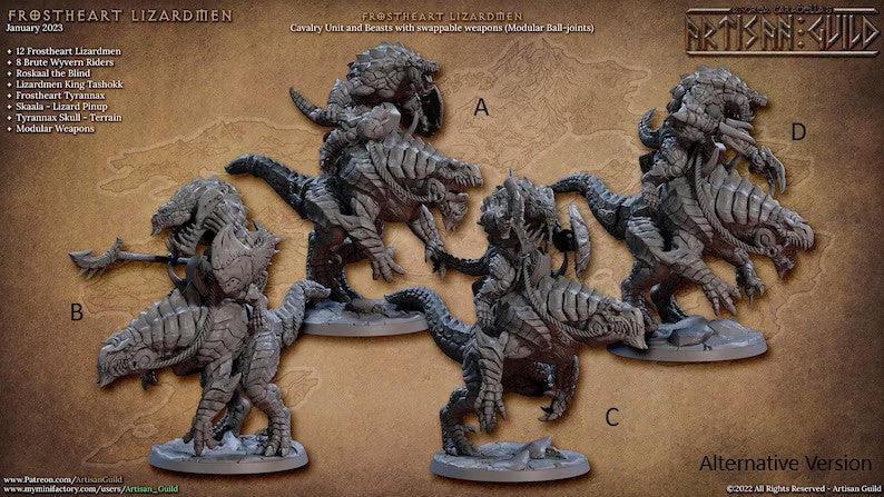 miniature Brute Wyvern Riders sculpted by Archvillain Games