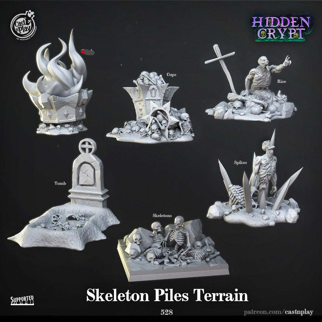 skeletal graveyard terrain pieces
