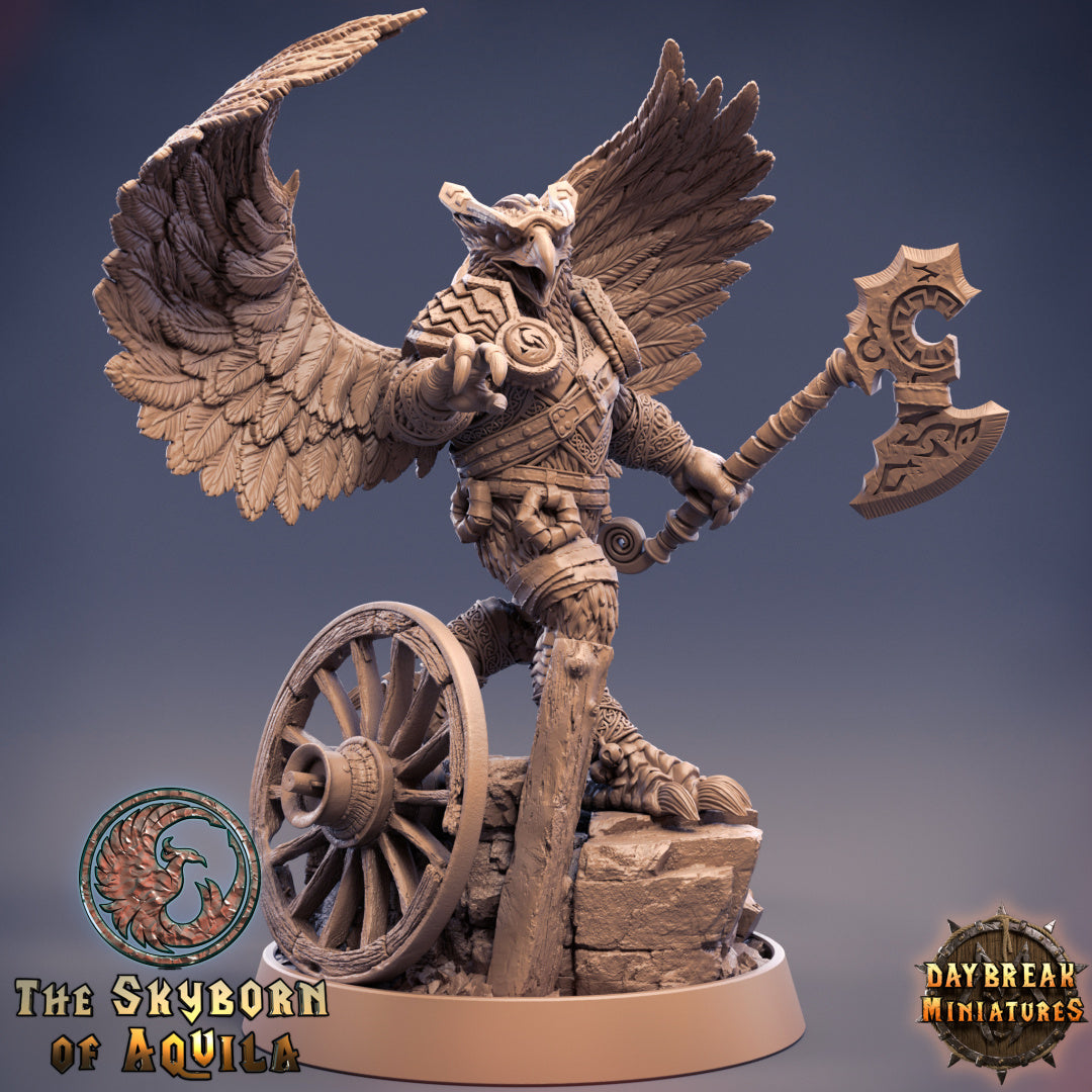 Eagle Aracroka Fighter Barbarian Unpainted Resin 3D Printed Miniature