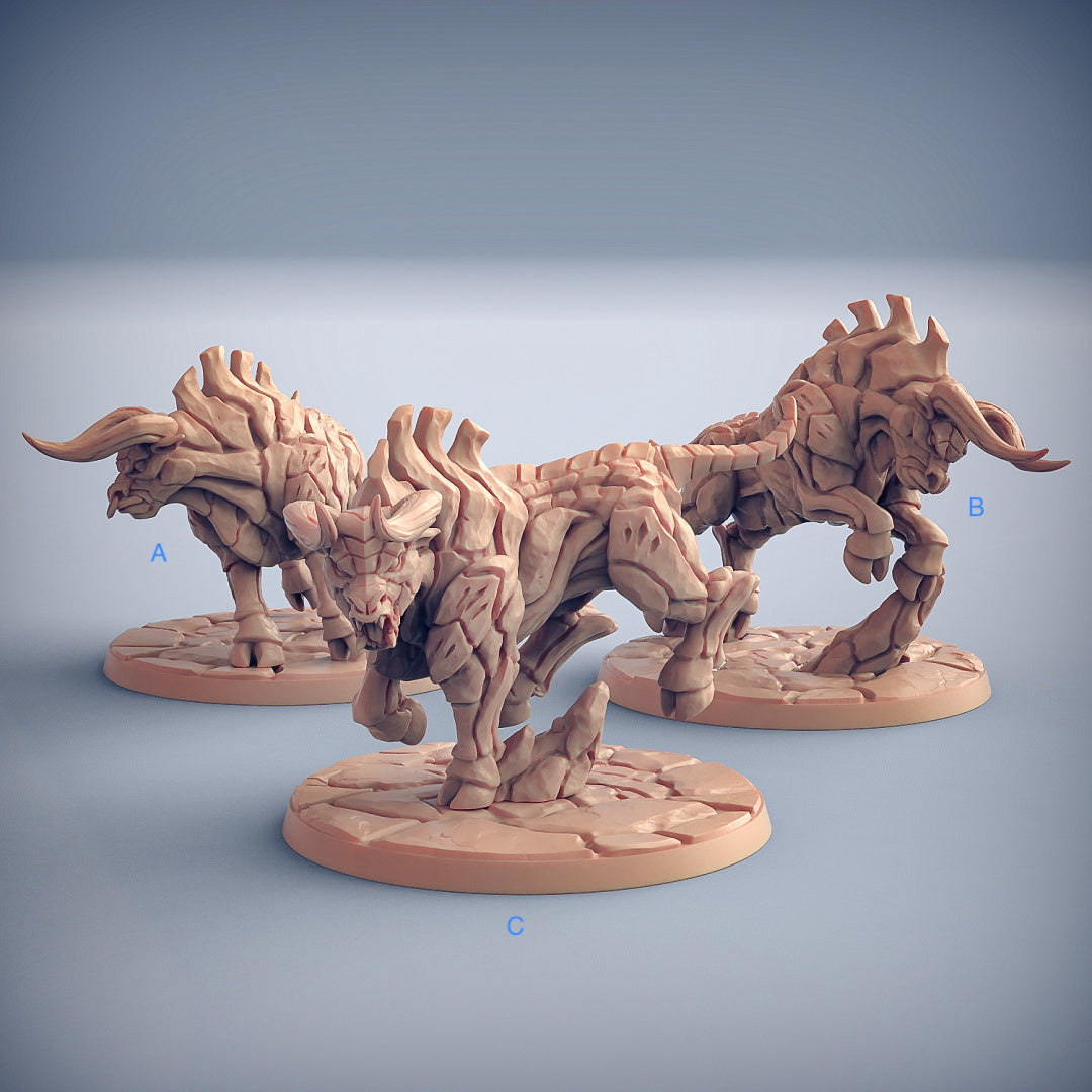 earth elemental stone bulls unpainted resin unpainted resin 3D Printed Miniature